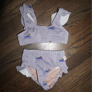 Tiny Cottons Toddler Bikini with Swimming Weiner Dog Print